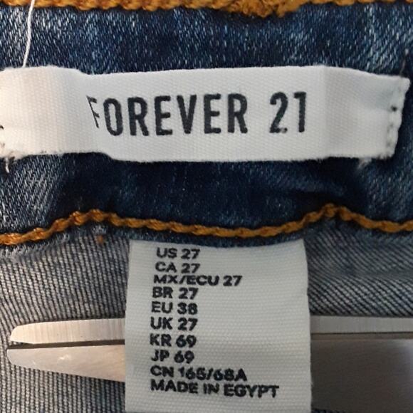 Womens Sz 27 Distressed Destroyed Highrise Skinny Forever 21 Jeans - Picture 3 of 11